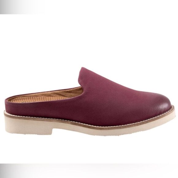 Softwalk Wolcott II Burgundy Distressed Comfort Leather Slip-on Mule SZ 8.5 W - Picture 2 of 13